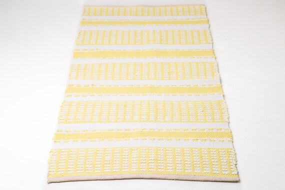 Lemon And White Rug Throw Rug Bedroom Small Rug Runner Rug Modern Rag Rug Washable Rug Swedish Rug Nursery Rug