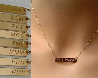 roman numeral date necklace