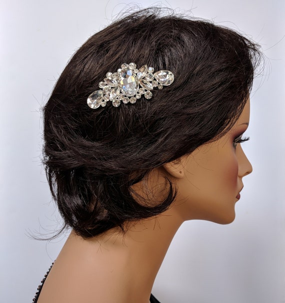 European Bridal crystal headpieces Stunning Couture Crystal Wedding Double Headpiece – La Bella  main image 2