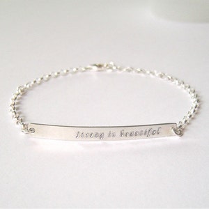 Personalized Gold Bar bracelet, Silver Bar Bracelet, Custom Name Bracelet, Initial Bracelet, Monogram Bracelet, Bridesmaids Gift