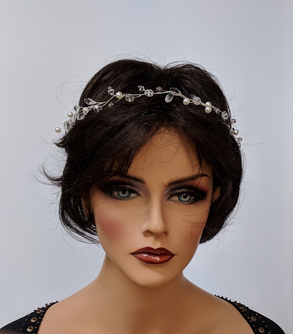 Crystal Rhinestone Faux Pearl Party Bridal Headband Tiara  display picture 2