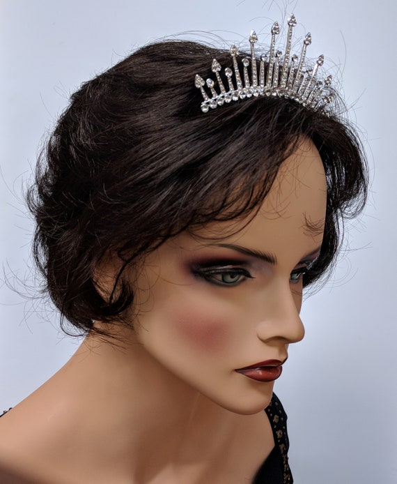 FRCOLOR Krone-Tiara Mit Strasssteinen – Silber, Für Braut, Abschlussball & Besondere Anlässe