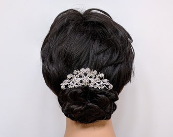 Flower Hair Pin Hair Headpiece Bride Head Jewelry Fashion Full Crystal Rhinestone Wedding Tiara Diamante Bridal Hair Comb Hair Accessories