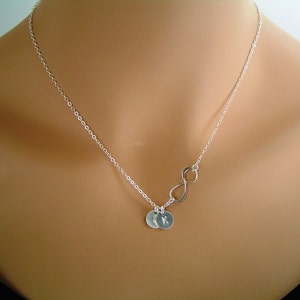 Initial Infinity Necklace,1 2 3 4 5 Discs Initial Necklace, Sterling Silver Personalized, Monogrammed Jewelry image 2