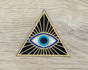 ピラミッドアイアイロンパッチ ピラミッドアイパッチ、漫画パッチアイロン、刺繍パッチアイロン、ジャケット用パッチ、ロゴバックパッチ、