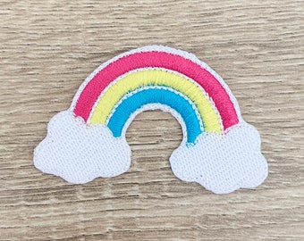 Parche termoadhesivo de arcoíris, parches de arcoíris, parches de dibujos animados para planchar, parche bordado para planchar, parches para chaqueta, parche con logotipo en la espalda.