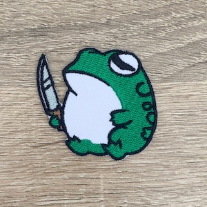 Frog killer Iron On Patch  Frog Patches, Frog patches iron on ,Embroidered Patch Iron, Patches For Jacket ,Logo Back Patch,