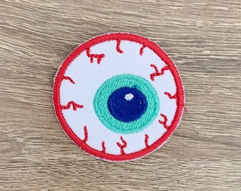 Parche termoadhesivo de Ojo de Monstruo: Aplique bordado (4,45 x 4,45 cm)