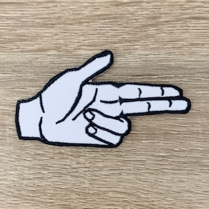 Finger sign Iron On Patch  Finger sign Patches, patches iron on ,Embroidered Patch Iron, Patches For Jacket ,Logo Back Patch,