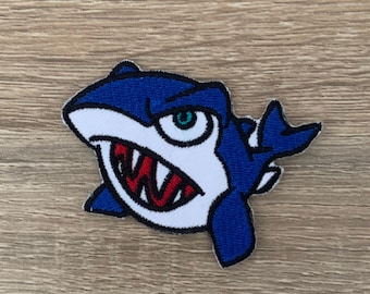 Shark Iron On Patch  Shark Patches, patches iron on ,Embroidered Patch Iron, Patches For Jacket ,Logo Back Patch,