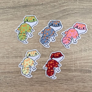 Ferro gecko em remendos gecko, remendos de desenhos animados em ferro, remendo de ferro bordado, remendos para jaqueta, remendo traseiro do logotipo,
