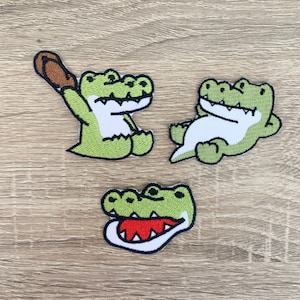 Crocodiles Iron On Patch Crocodiles Patches, Cartoon patches iron on ,Embroidered Patch Iron, Patches For Jacket ,Logo Back Patch,