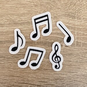 Set of 5 pc Note Iron On Patch Note  Patches, Cartoon patches iron on ,Embroidered Patch Iron, Patches For Jacket ,Logo Back Patch,