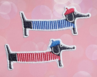 アイロン接着ワッペン ダックスフンド - 犬のエンブレム - ダックス