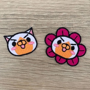 2 pc Cute cat  Iron On Patch Cat Patches, Cartoon patches iron on ,Embroidered Patch Iron, Patches For Jacket ,Logo Back Patch,