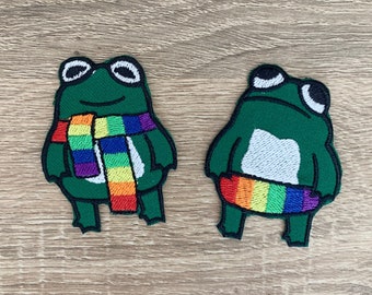 LGBTQ+ Hierro en parches de rana, parches de dibujos animados para planchar, parche bordado para planchar, parches para chaqueta, parche trasero con logotipo,