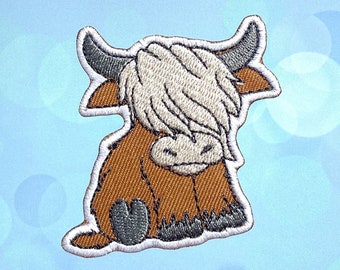 Highland Cow Iron On Patch Highland Cow patches, Cow patches iron on ,Embroidered Patch Iron, Patches For Jacket ,Logo Back Patch,