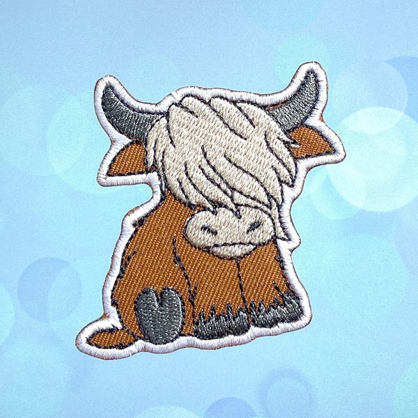 Highland Cow Iron On Patch Highland Cow patches, Cow patches iron on ,Embroidered Patch Iron, Patches For Jacket ,Logo Back Patch,