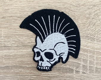 Parche termoadhesivo de calavera punk Parches de calavera, Parches de calavera para planchar, Parche bordado para planchar, Parches para chaqueta, Parche con logotipo en la espalda,