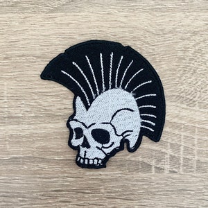 Punk skull Iron On Patch Skull Patches, Skull patches iron on ,Embroidered Patch Iron, Patches For Jacket ,Logo Back Patch,
