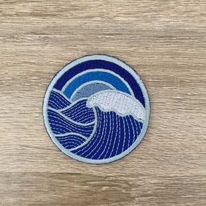 Wave Iron On Patch  Wave  Patches, Wave  patches iron on ,Embroidered Patch Iron, Patches For Jacket ,Logo Back Patch, Patch for jacket