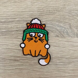 Cute Cat Iron On Patch Christmas cat Patches, Cartoon patches iron on ,Embroidered Patch Iron, Patches For Jacket ,Logo Back Patch,