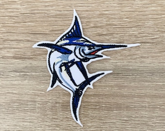 Marlin Angeln Gestickter Aufnäher zum Aufbügeln (3,5 "x 3,5")