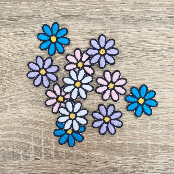 Set of 3 pc Daisy Iron On Patch Flower patches, patches iron on ,Embroidered Patch Iron, Patches For Jacket ,Logo Back Patch Travel patch