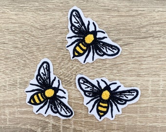 Geborduurde bijenpatches, set van 3 inch