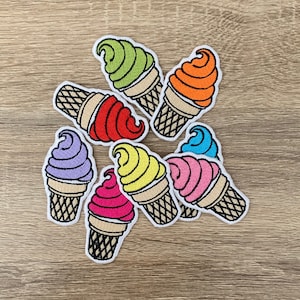Ice-cream Iron On Patch  Ice-cream Patches, patches iron on ,Embroidered Patch Iron, Patches For Jacket ,Logo Back Patch,