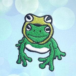 Frog with cap Iron On Patch Frog Patches iron on  patches, Applique Embroidered Patch Iron, Patches For Jacket ,Logo Back