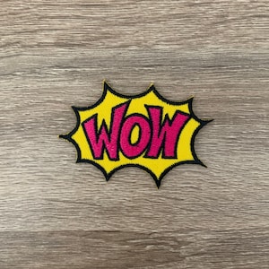 Wow Iron On Patch  Wow Patches, patches iron on ,Embroidered Patch Iron, Patches For Jacket ,Logo Back Patch,