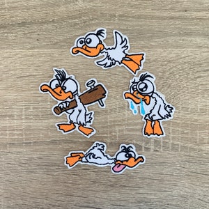Crazy duck żelazko na łacie Crazy duck łaty, łaty z kreskówek żelazko na łacie, haftowane łaty żelazko, łaty na kurtkę, łata z logo na plecach,