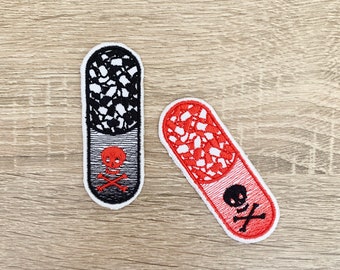 Patchs anti-poison, écussons de dessin animé, fer à repasser brodé, écussons pour veste, écusson logo dans le dos,
