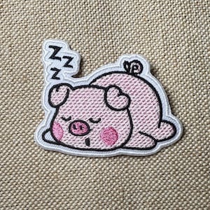 Pic Iron On Patch  Lazy pig Patches, Pic  patches iron on ,Embroidered Patch Iron, Patches For Jacket ,Logo Back Patch,