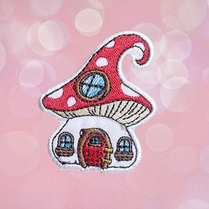 Mushroom house Iron On Patch  Mushroom house Patches iron on  patches, Applique Embroidered Patch Iron, Patches For Jacket ,Logo Back