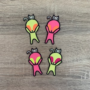 Alien Iron On Patch Alien Patches, Cartoon patches ijzer op, geborduurde Patch Iron, Patches voor Jas, Logo Back Patch,