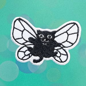 Kat vliegen iron on patch kat patches, cartoon patches ijzer op, geborduurde patch ijzer, patches voor jas, logo back patch,