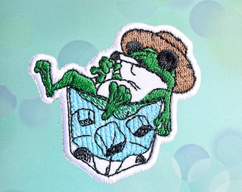 Frosch Party Bügelbild Frosch Patches, Frog Patches zum Aufbügeln, gestickt Patch Eisen, Patches für Jacke, Logo zurück Patch