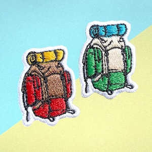 2 Stück Rucksack Aufbügler Rucksack Aufnäher, Rucksack Aufnäher Aufbügler, gestickte Aufbügler Aufbügler, Patches für Jacke, Logo zurück Aufnäher,