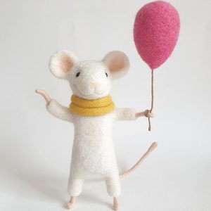 Felt mouse birthday table decoration Needle felt figure Felt animal Felt mouse for the birthday table Felt decoration Felt decoration for the birthday child