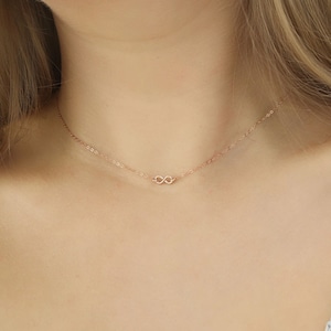 Symbol Of Infinite Love.Tiny Infinity Symbol Pendant Necklace in Sterling Silver.Bride Gifts Bridesmaids.Solid Gold Dainty Infinity Necklace
