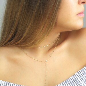 Chain Choker Necklace. Sterling Silver Choker. Delicate Choker. Minimalist Necklace. Simple Gold Filled Jewelry. Dainty Layering Choker. image 4