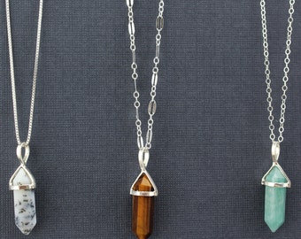 Healing Crystal Necklace. Small Crystal Point Necklace