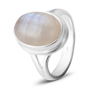 Silver Moonstone Ring. Rainbow Moonstone Ring Sterling Silver. Simple ...