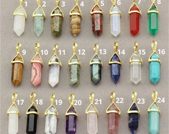 Crystal Pendant. Healing Crystal Necklace. Small Crystal Point Necklace. Small Gold Jewellery. Tiny Rose Quartz Pendant. Boho Tiny Necklace.