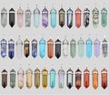 Healing Crystal Pendant. Silver Crystal Pendant. Gemstone Pendant. Stone Pendant. Crystal Point Pendant. Boho Hippie Crystal Point Pendant