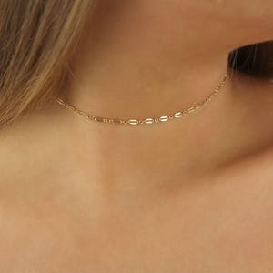 Chain Choker Necklace. Sterling Silver Choker. Delicate Choker. Minimalist Necklace. Simple Gold Filled Jewelry. Dainty Layering Choker. image 5