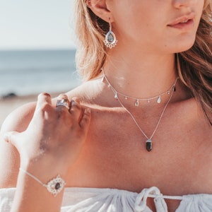 Stacking Necklace. Waterproof Necklace. Silver Choker Necklace. Tarnish Free Jewelry. Beachy Jewelry. Layering Necklace. Waterproof Jewelry.