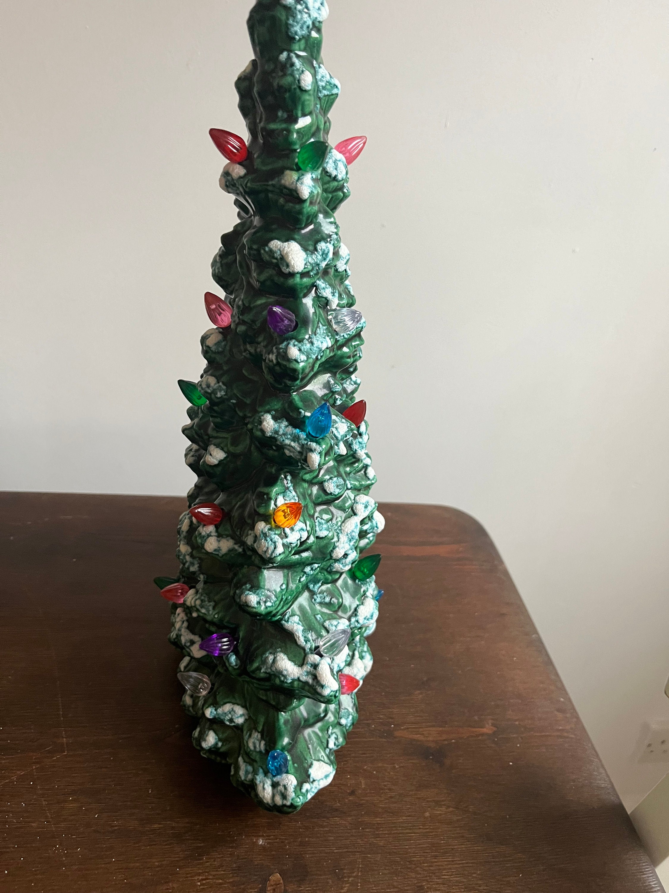 Mid Century Ceramic Christmas Tree Light Ornament Etsy